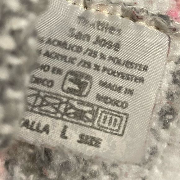 Pink and Gray Striped Baja Hooded Pullover Poncho Drug Rug Size Large - Picture 5 of 5